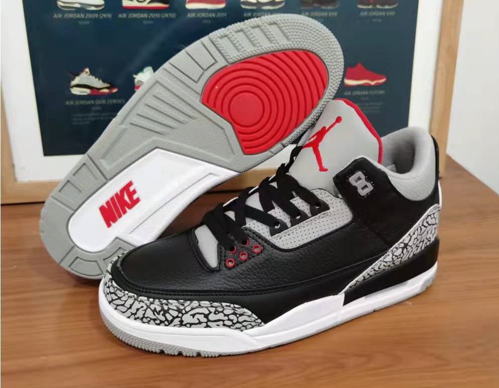 Women Air Jordan 3 Black Cement [Women Cheap Jordans 3 4]